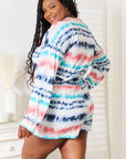 Double Take Tie-Dye Dropped Shoulder Lounge Set