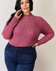 Basic Bae Full Size Ribbed Mock Neck Long Sleeve T-Shirt