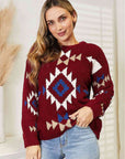 HEYSON Full Size Aztec Soft Fuzzy Sweater