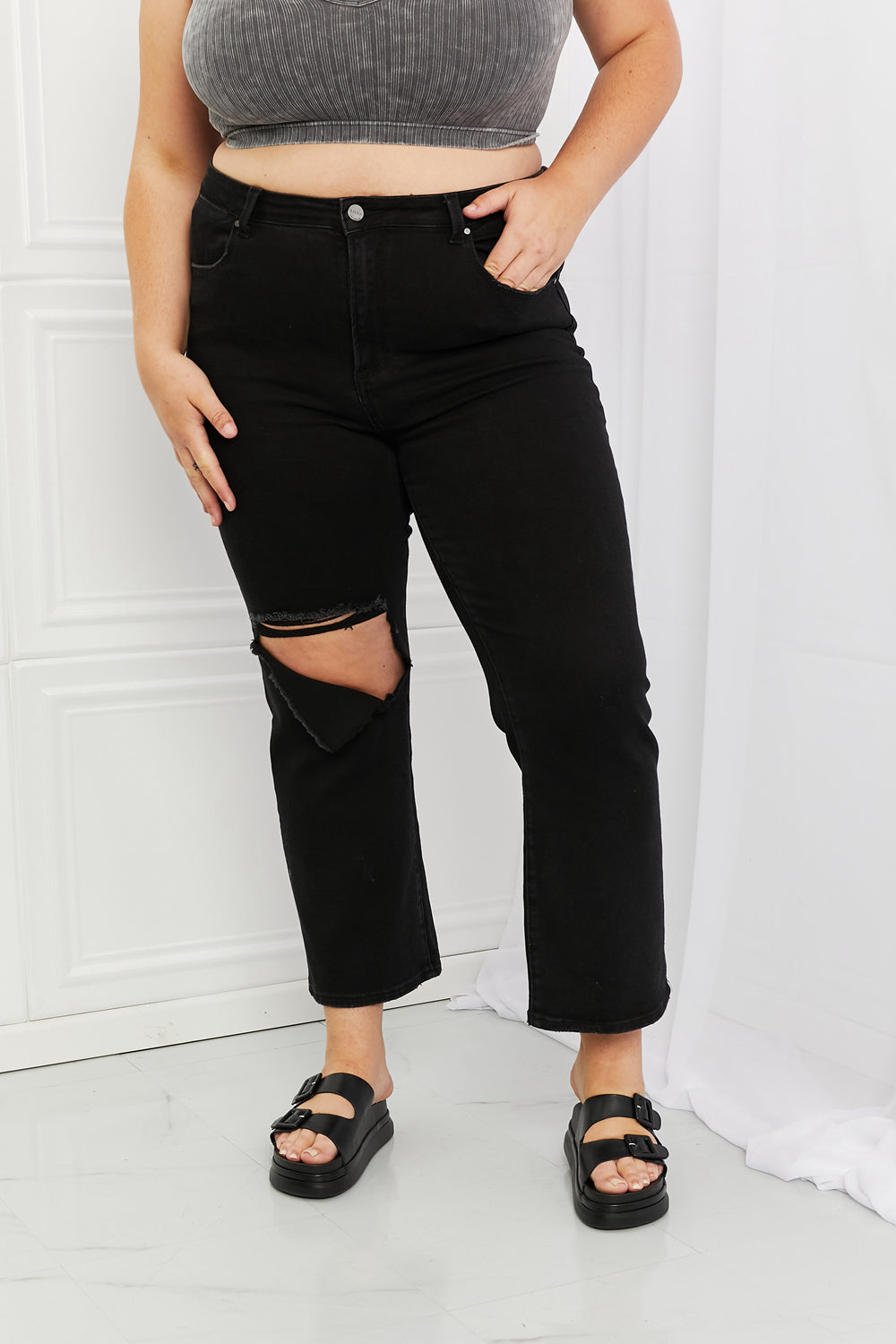 RISEN Yasmin Relaxed Distressed Jeans - Online Only