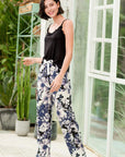Lace Trim Cami and Floral Pants Lounge Set - Online Only