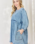 HEYSON Full Size Oversized Denim Babydoll Dress