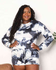 Double Take Tie-Dye Round Neck Top and Shorts Lounge Set