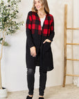 Heimish Full Size Plaid Open Front Cardigan