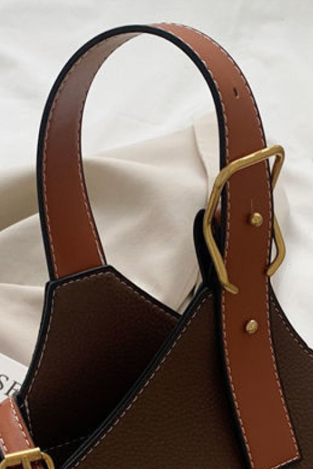Fashion PU Leather Bucket Bag - Online Only