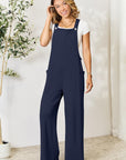 Double Take Full Size Wide Strap Overall with Pockets