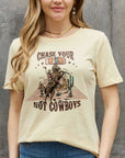 Simply Love CHASE YOUR DREAMS NOT COWBOYS Graphic Cotton Tee - Online Only
