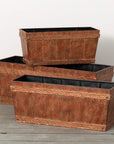 Copper Trim Planter Box Set of 3  - Online Only