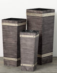 Gray Front Porch Pots Set of 3 - Online Only