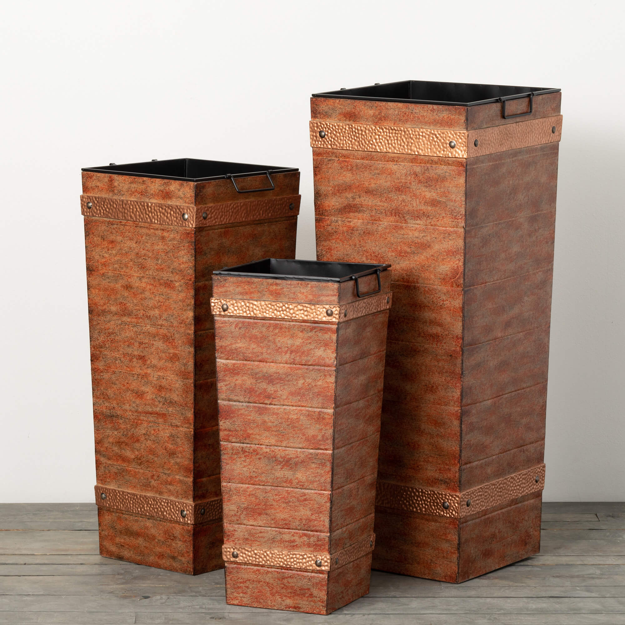 Copper Front Porch Pots Set of 3  - Online Only