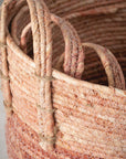 Pink Pastel Woven Basket Set of 3 - Online Only