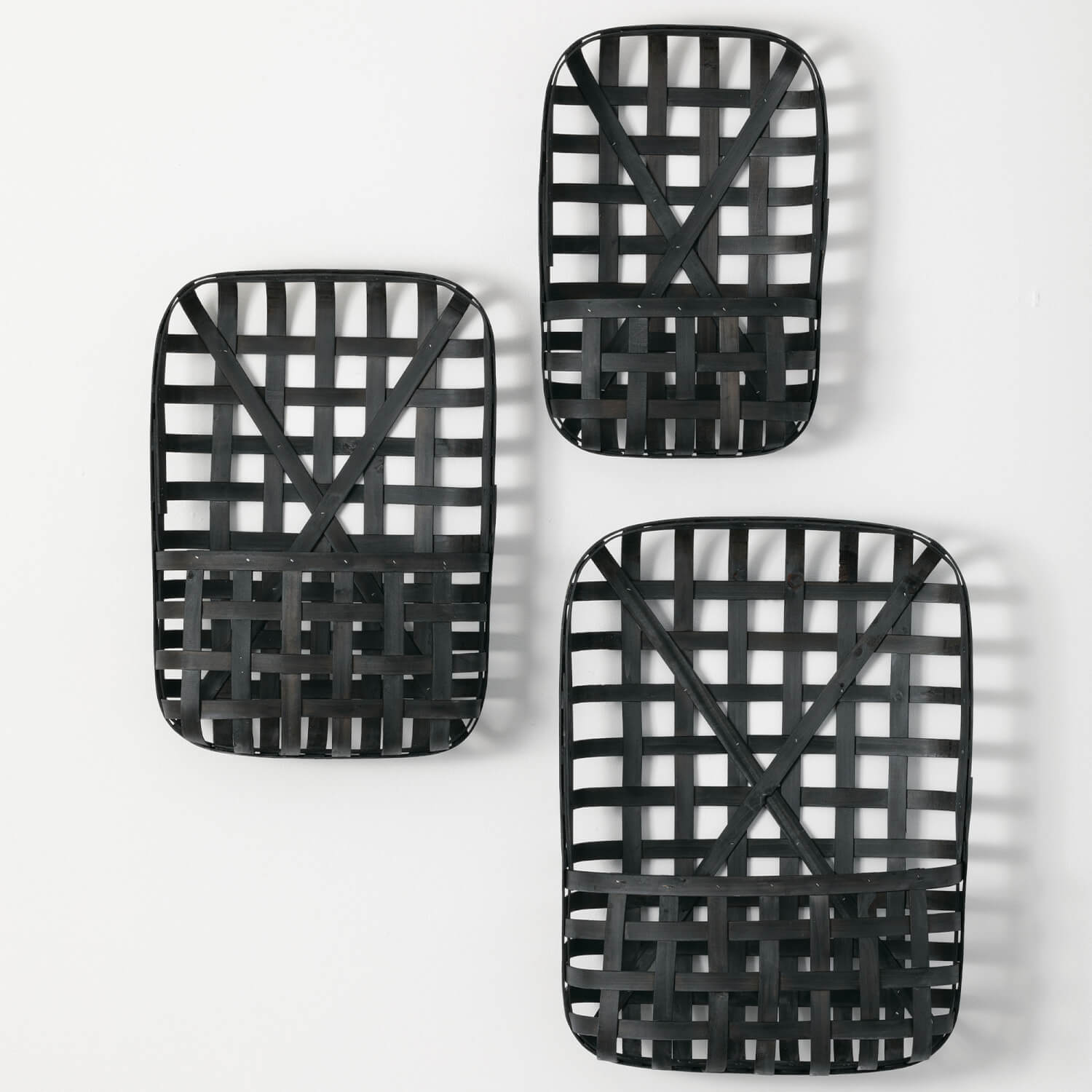 Tobacco Black Wall Baskets Set of 3 - Online Only