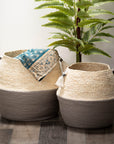 Woven Tote Basket Set of 2  - Online Only