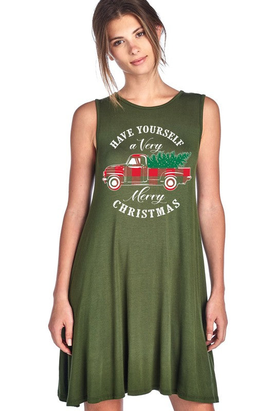 Have Yourself a Merry Christmas Nightie in Olive