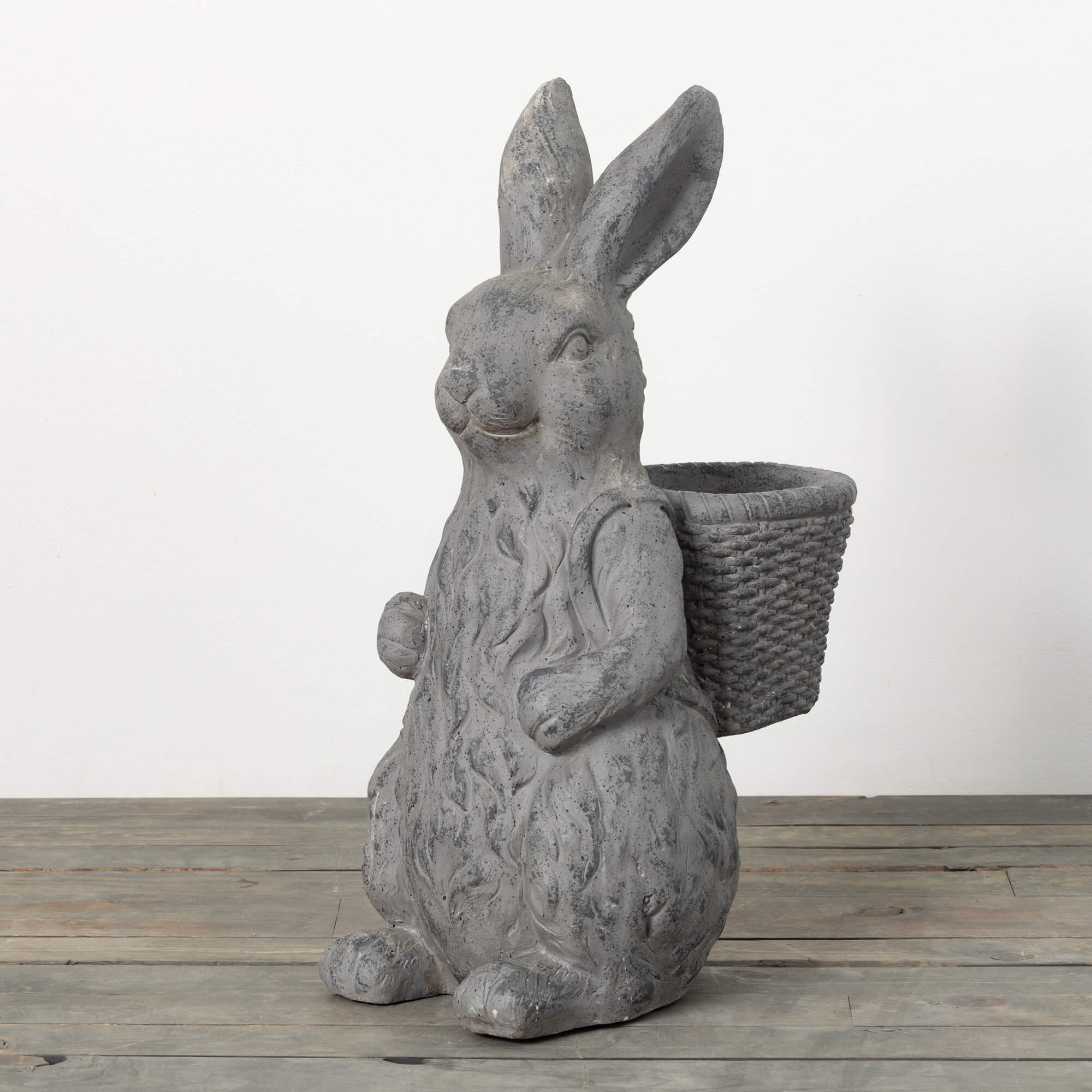 Charcoal Rabbit Basket Planter - Online Only